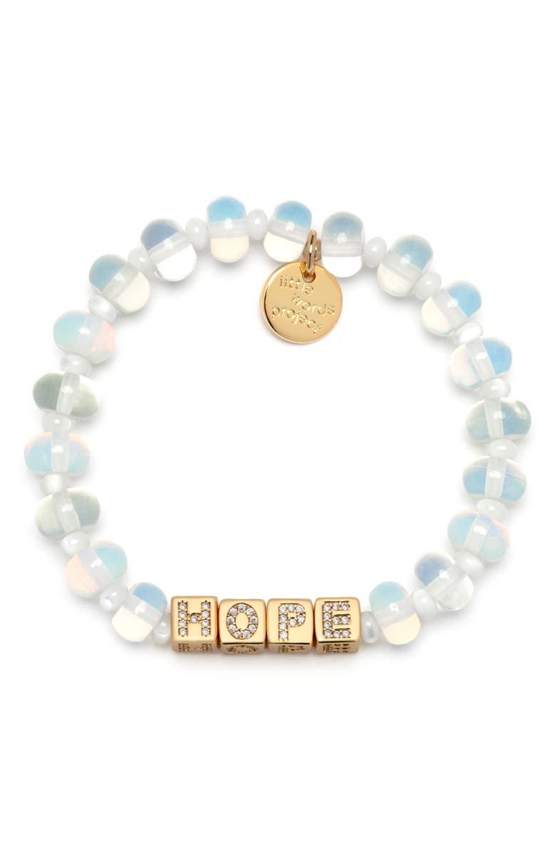 Little Words Project Bolder Hope Bracelet, Main, color, White