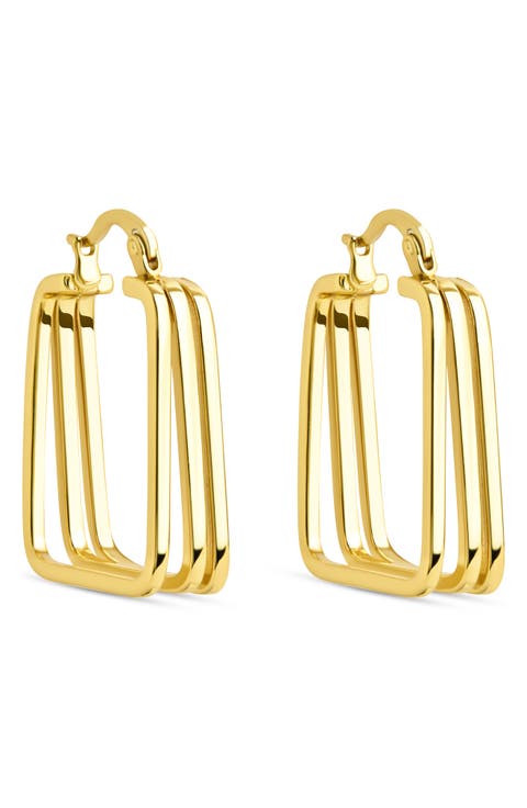 Belinda Layered Square Hoop Earrings