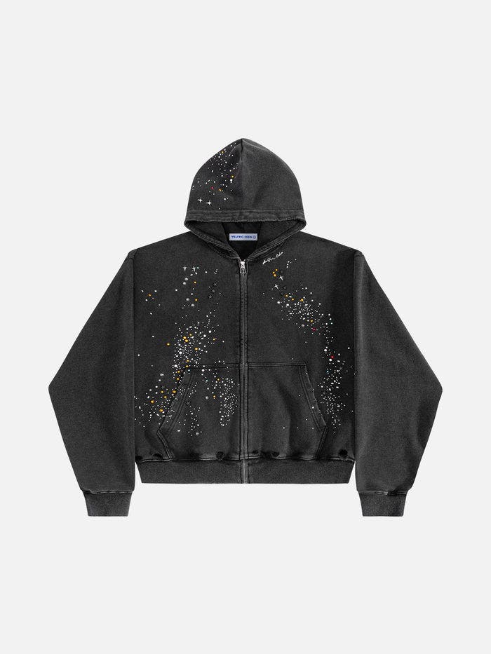 Rhinestone Zip Up V302 Hoodie | Nordstrom
