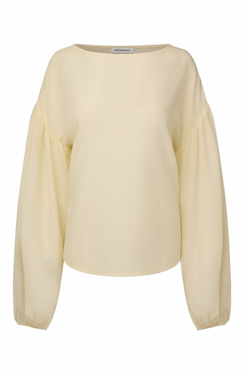 WeWoreWhat Billow Sleeve Boat Neck Top, Main, color, Ivory