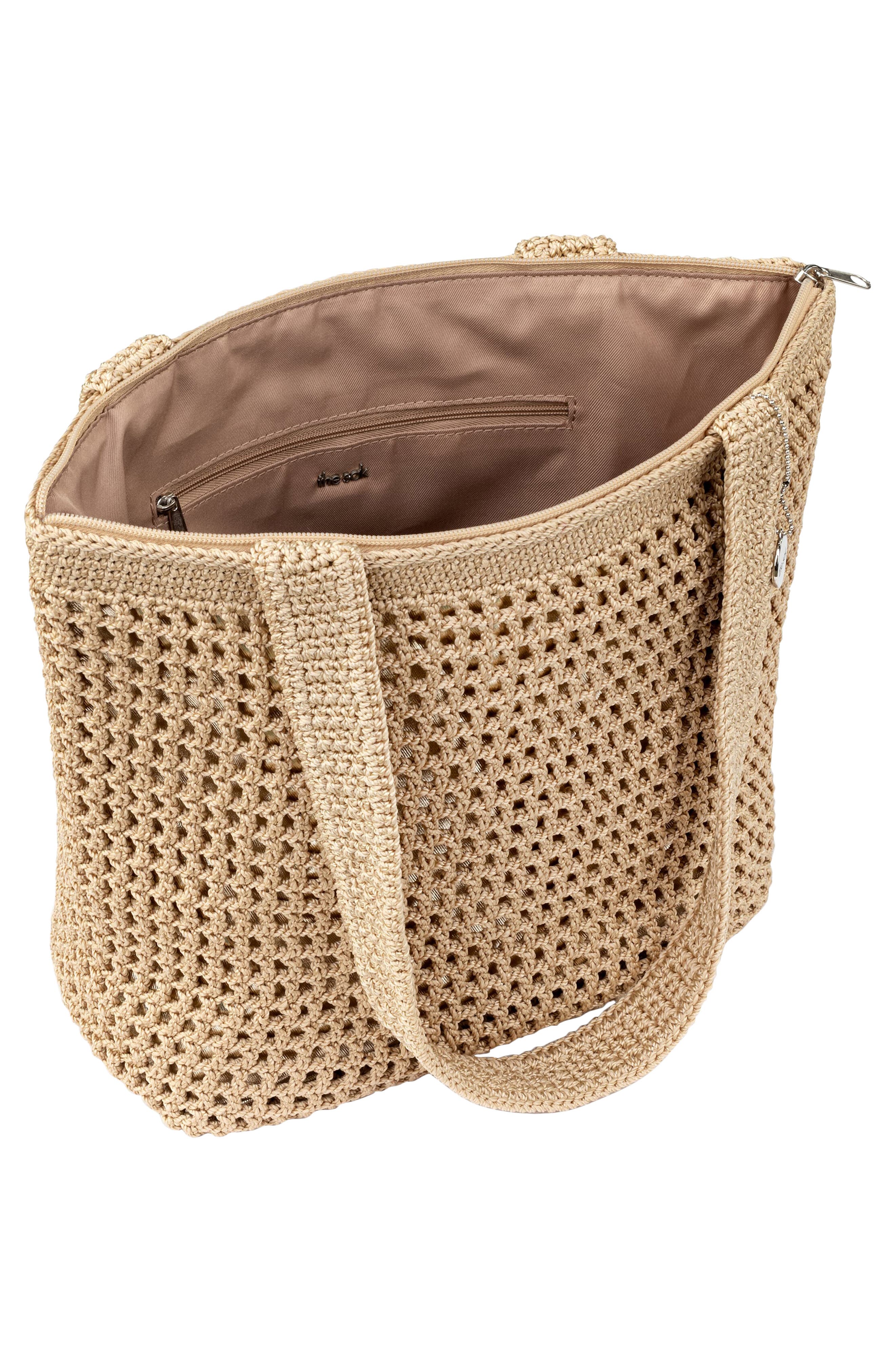 Casual Classics Crochet Tote, Alternate, color, BAMBOO
