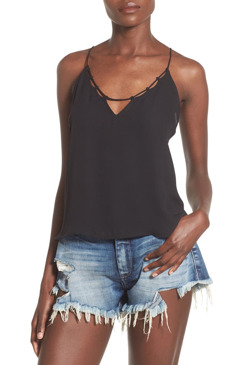 Cutout Camisole, Main, color, BLACK