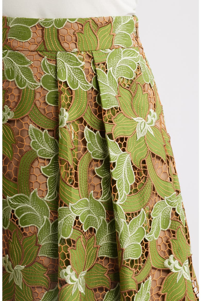 The Hailey Lace Midi Skirt, Alternate, color, DARK CITRUS LACE