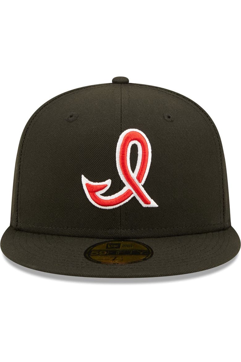 Men's New Era Black Indianapolis Indians Authentic Collection Team Alternate 59FIFTY Fitted Hat, Alternate, color, Black