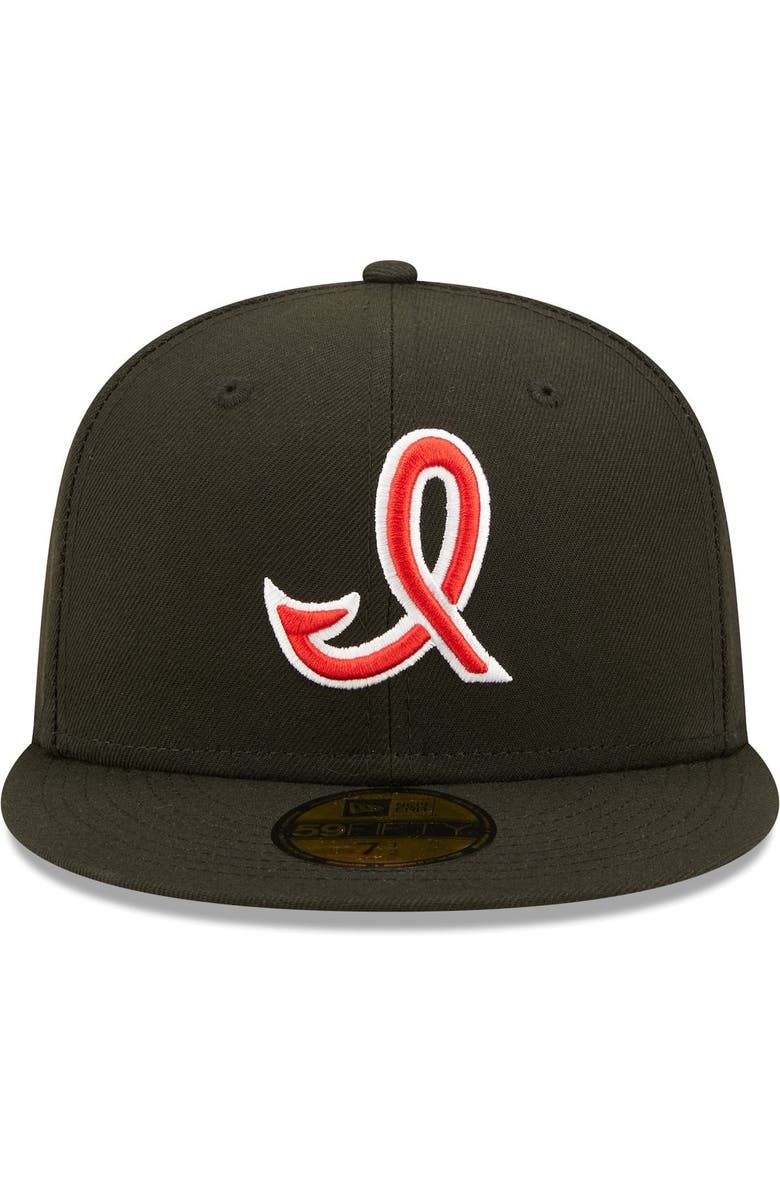 New Era Men's New Era Black Indianapolis Indians Authentic Collection Team Alternate 59FIFTY Fitted Hat, Alternate, color,