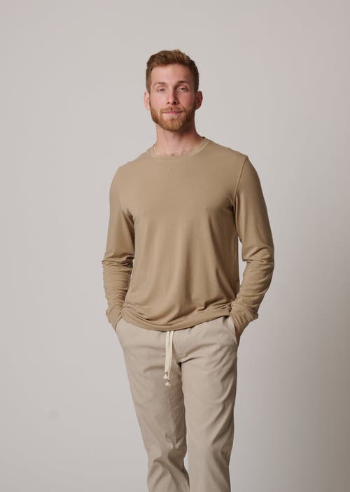 Leisure Lab Long Sleeve Everyday T-shirt In Dune
