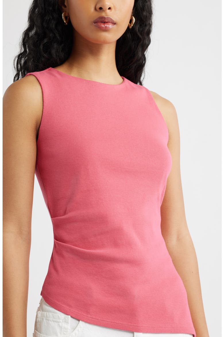 Asymmetric Rib Cotton Tank, Alternate, color, PINK PARTY