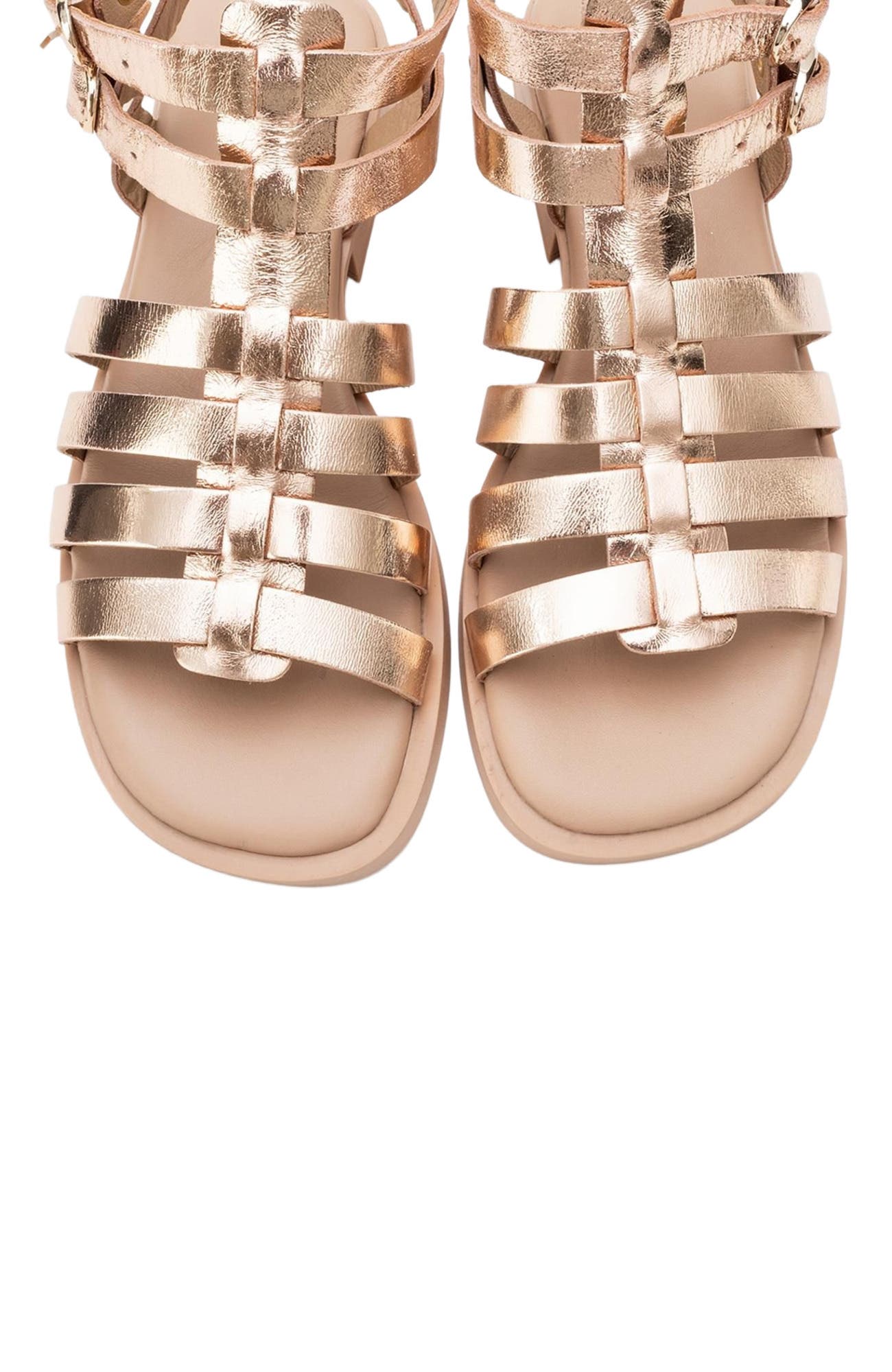 Forever & Always Shoes Frade Leather Sandal, Alternate, color, Rose Gold Leather