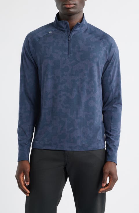 Viktor Waffle Camo Print Quarter Zip Pullover