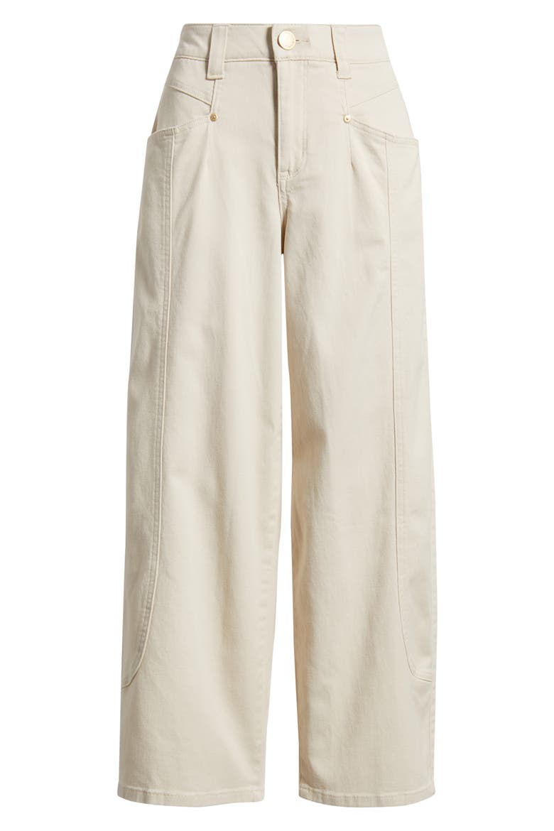 High Waist Barely Barrel Jeans, Alternate, color, BLANCHED ALMOND