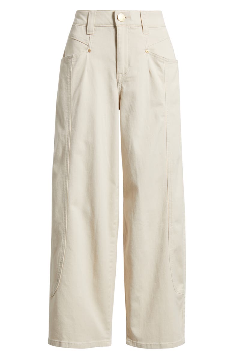 Wit & Wisdom High Waist Barely Barrel Jeans, Alternate, color, Blanched Almond