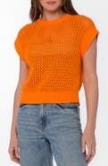 VELVET HEART Arlo Open Stitch Short Sleeve Sweater