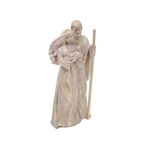 Transpac Gold Standing Holy Family Nativity Scene Figurines Decor In Gray