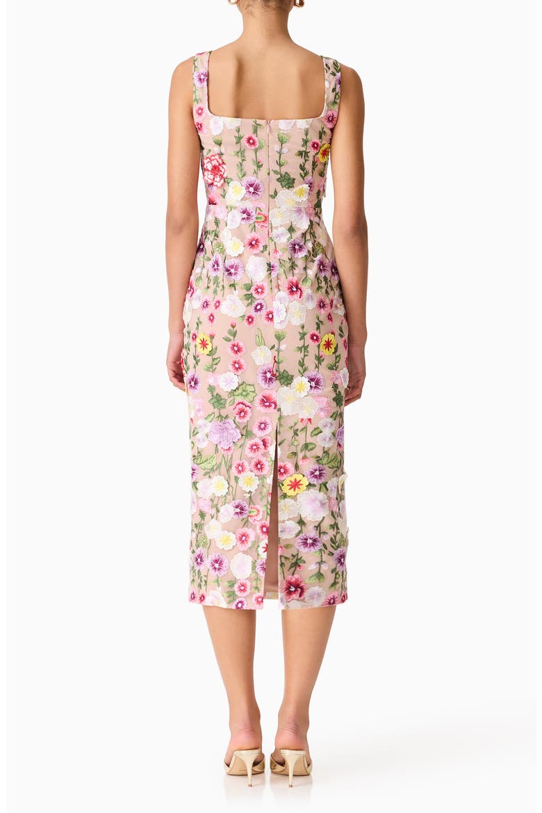 Neve Floral Midi Cocktail Dress, Alternate, color, NUDE MULTI FLORAL