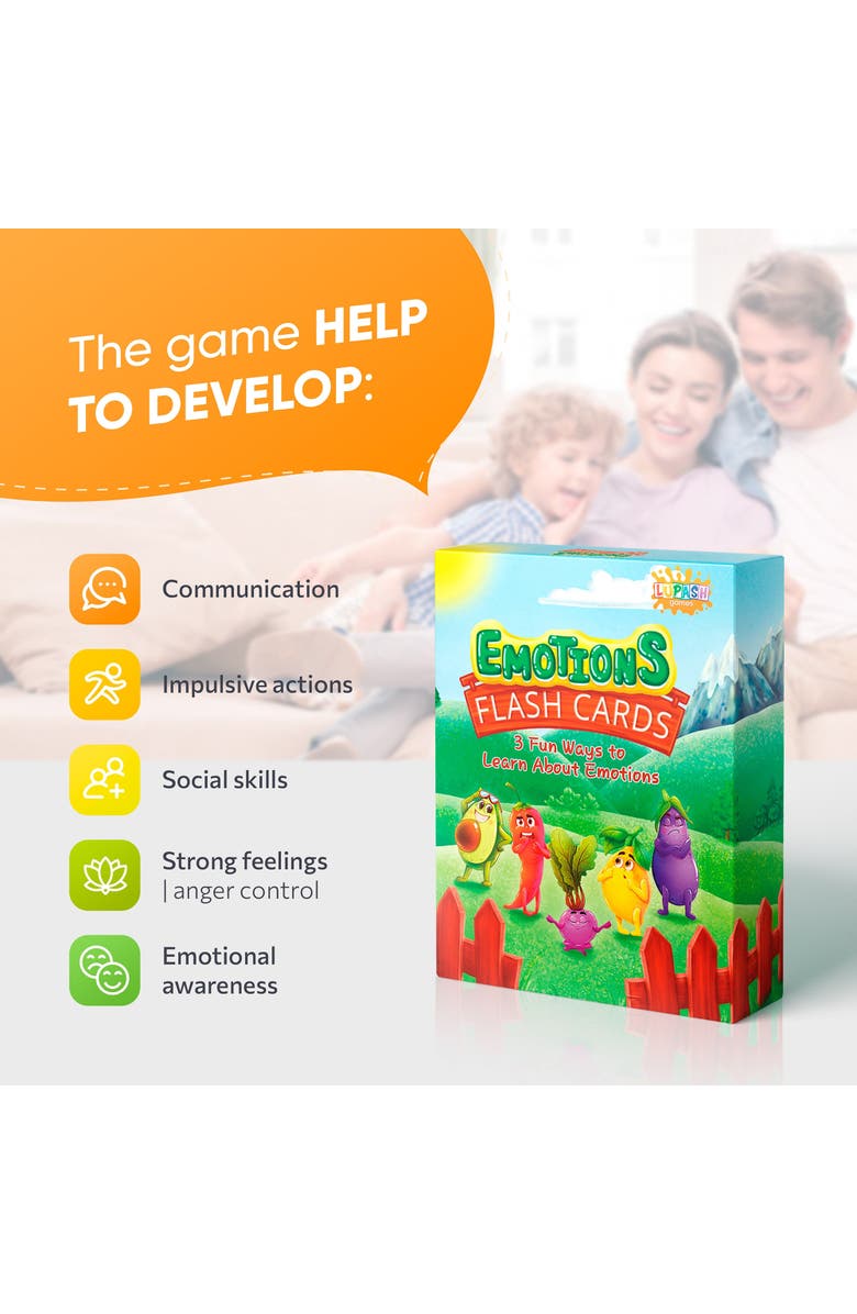 Lupash Games Emotions Flash Cards To Help Develop Social Skills, Alternate, color, 