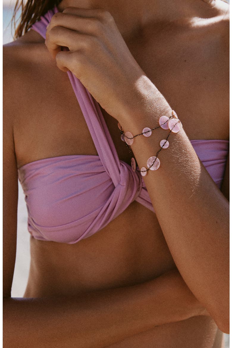 Asymmetric Bandeau Bikini Top, Alternate, color, LIGHT/ PASTEL PURPLE