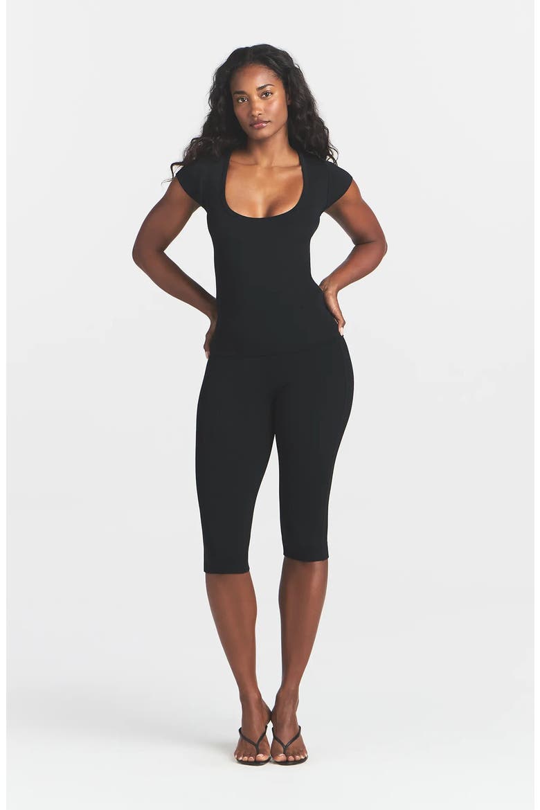 Scoop Neck Top, Alternate, color, OBSIDIAN