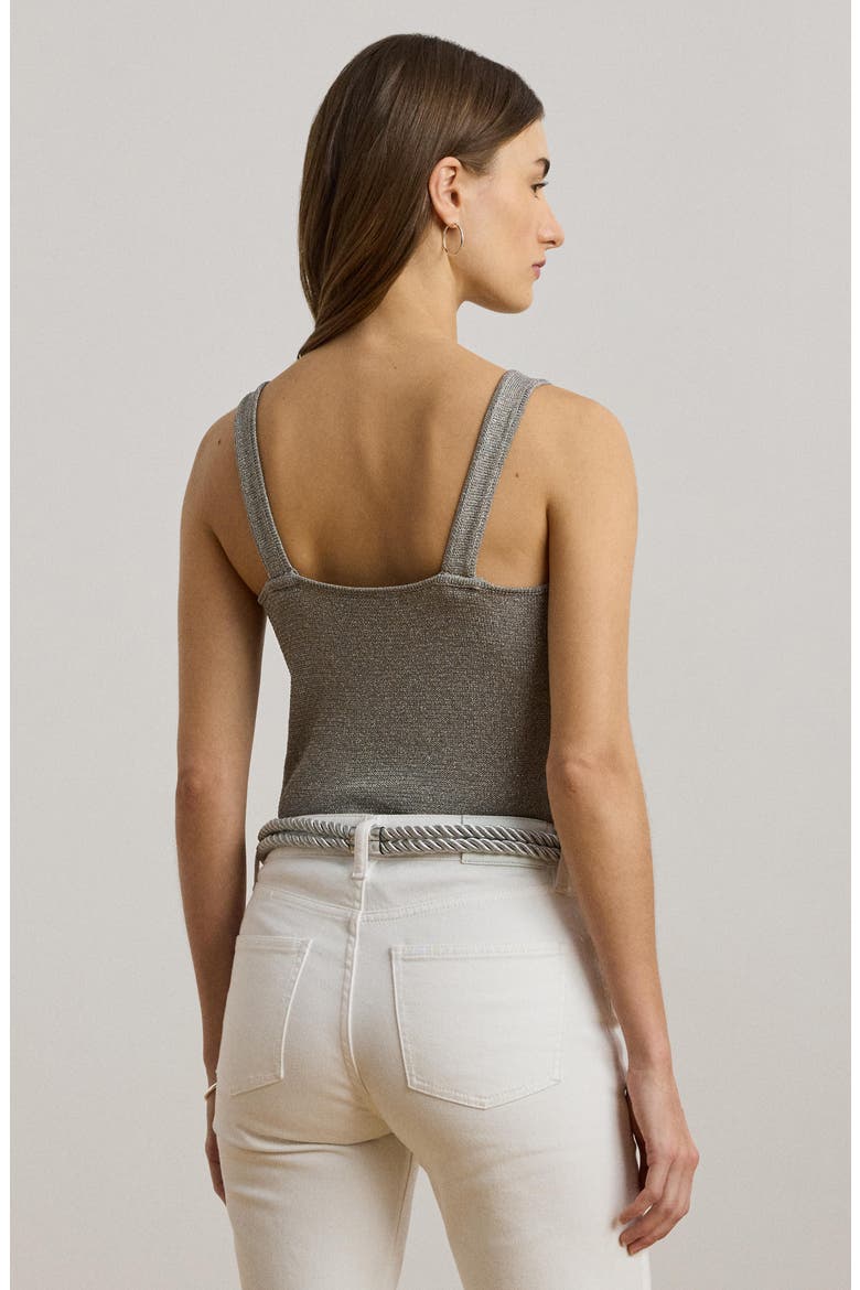 Metallic Blend Knit Tank, Alternate, color, BRIGHT NICKEL METALLIC