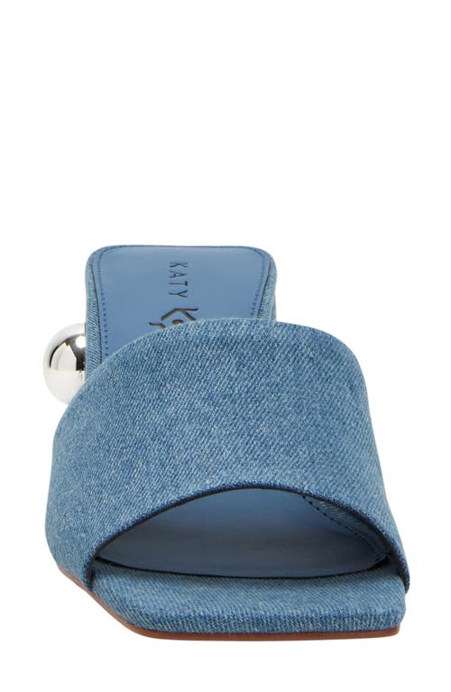 Katy Perry The Gemm Stud Slide Sandal In Blue Denim