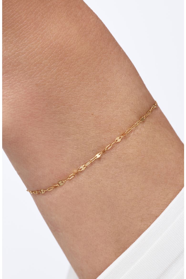 Solid Yellow Gold - Sparkle Link Chain Bracelet, Alternate, color, Gold