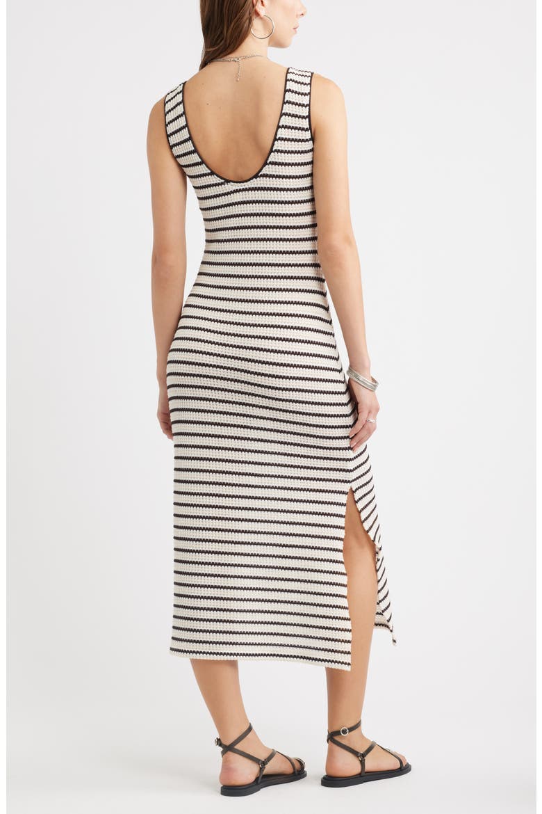 Stripe Knit Midi Tank Dress, Alternate, color, IVORY- BROWN STRIPE