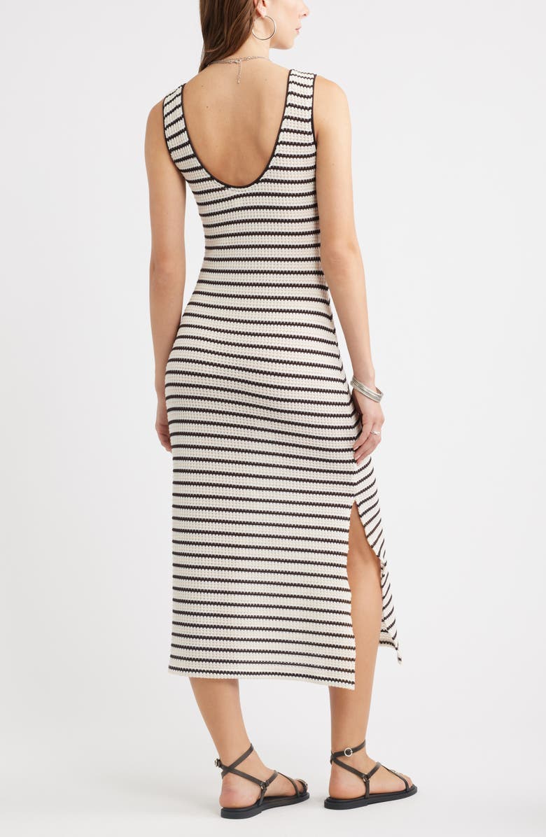 Treasure & Bond Stripe Knit Midi Tank Dress, Alternate, color, Ivory- Brown Stripe