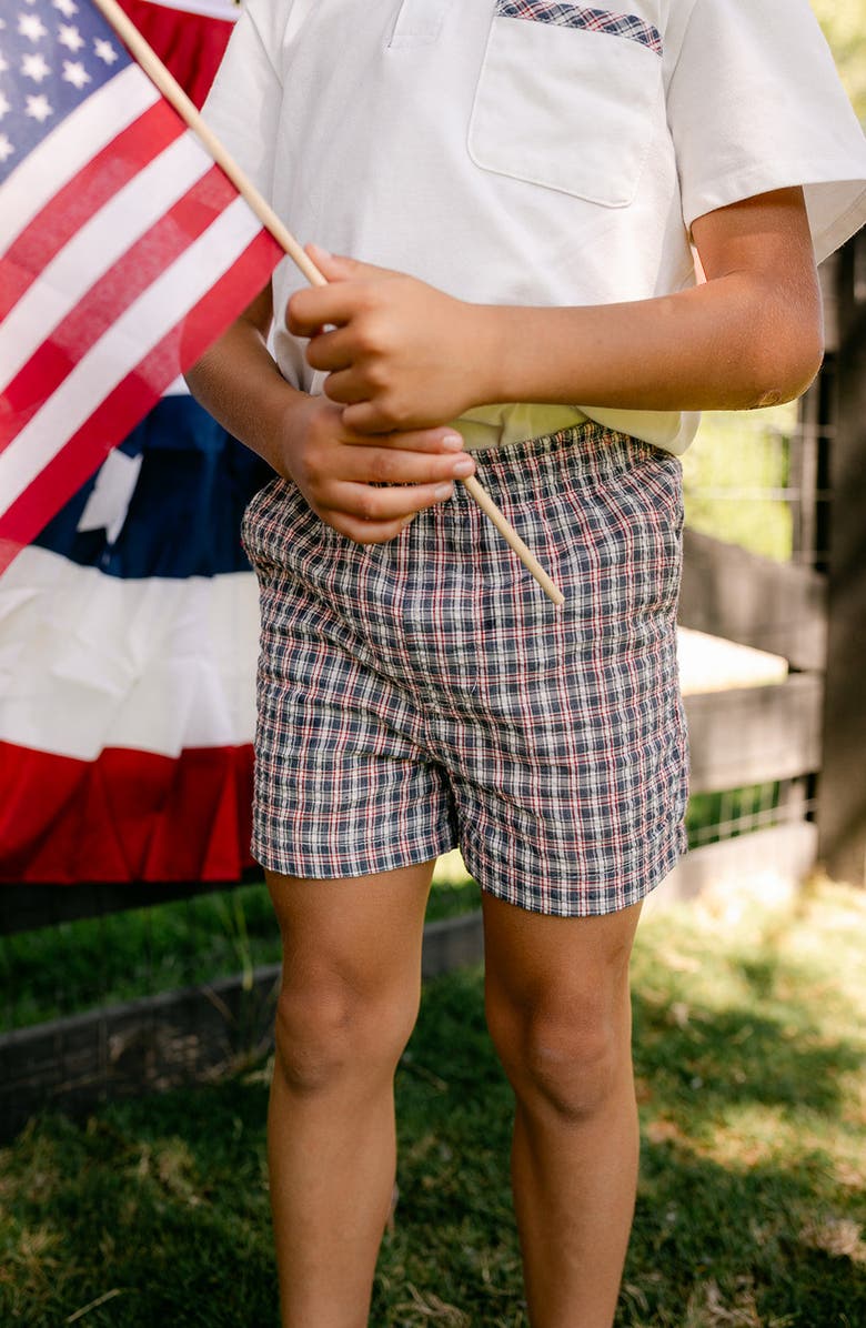 Little Paper Kids James Shorts, Alternate, color, Americana Plaid