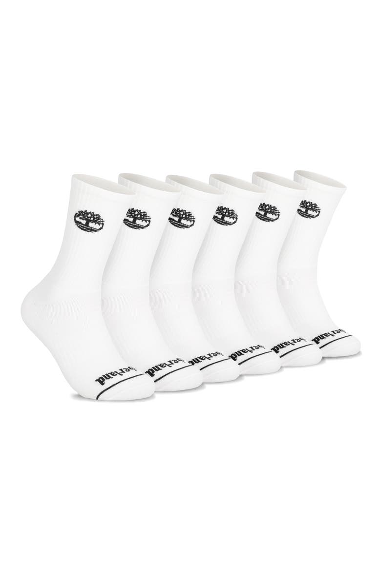 6-Pack Crew Length Socks, Alternate, color, WHITE