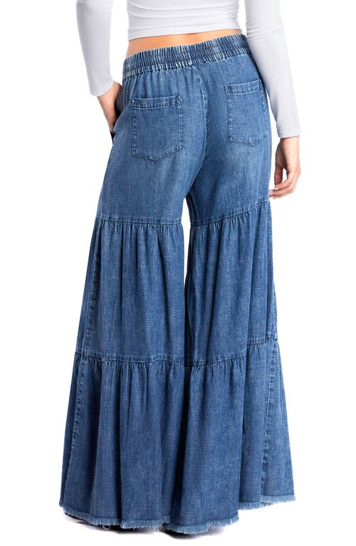 Billy T Fancy Cotton Blend Tiered Pants In Urban Denim