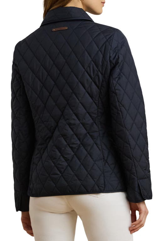 Shop Ralph Lauren Lauren  Diamond Quilted Jacket In Dark Navy