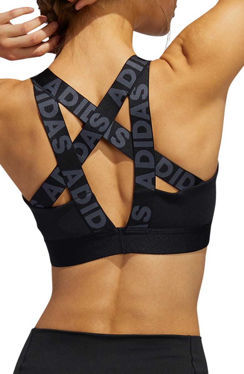 adidas Strappy Back Sports Bra, Alternate, color, 