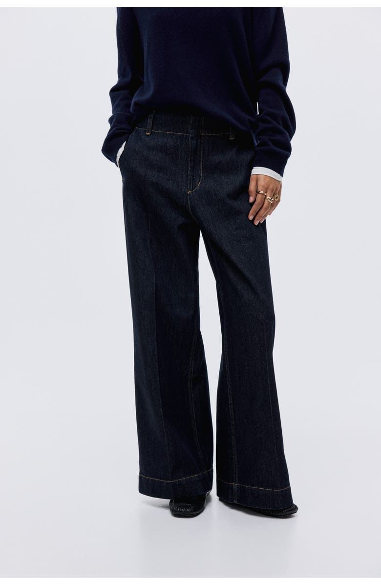 H&M Wide High Jeans, Alternate, color, Dark Denim Blue