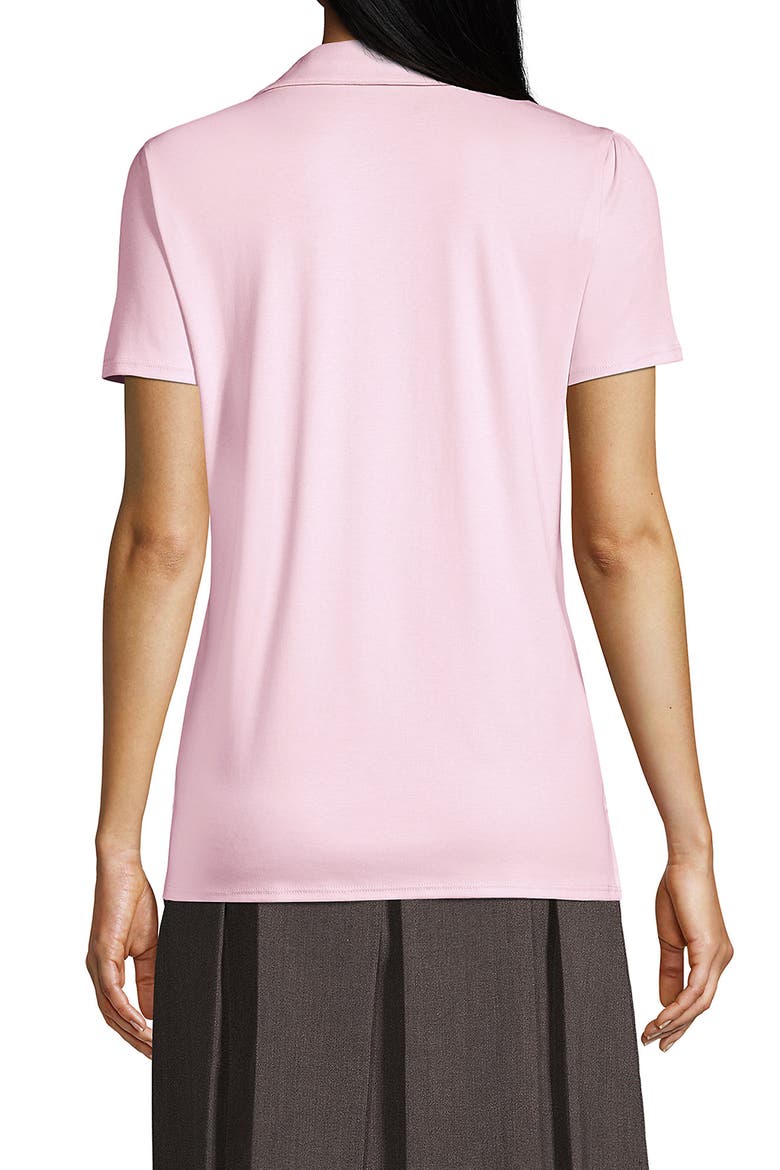 School Uniform  Short Sleeve Peter Pan Collar Polo Shirt, Alternate, color, Ice Pink