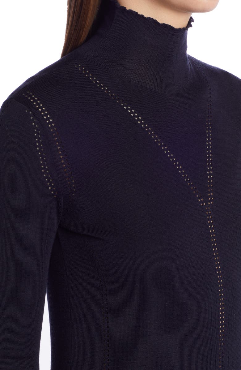 Bottega Veneta Pointelle Silk Turtleneck Sweater, Alternate, color,