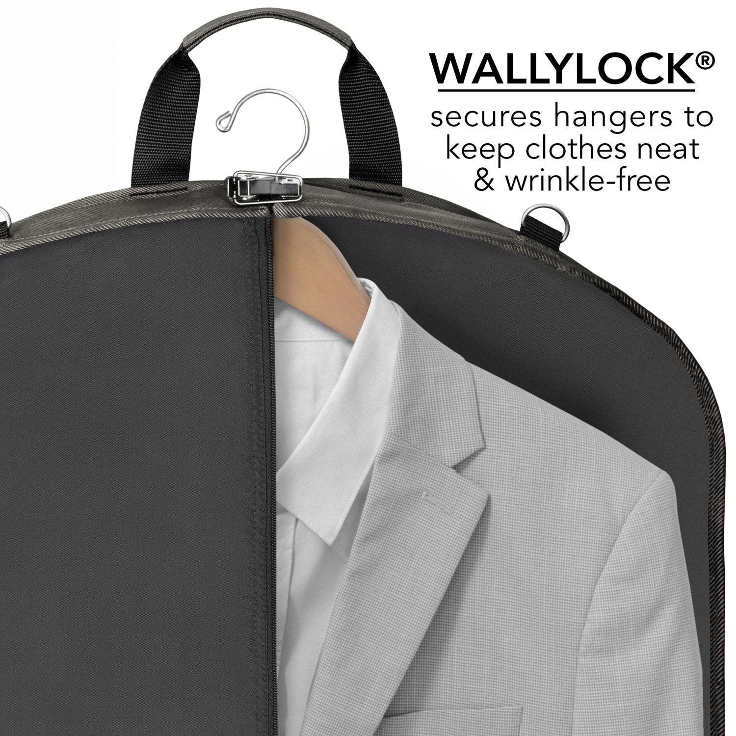 Wallybags 42" Premium Travel Garment Bag With Shoulder Strap,  Red, Alternate, color, Grey