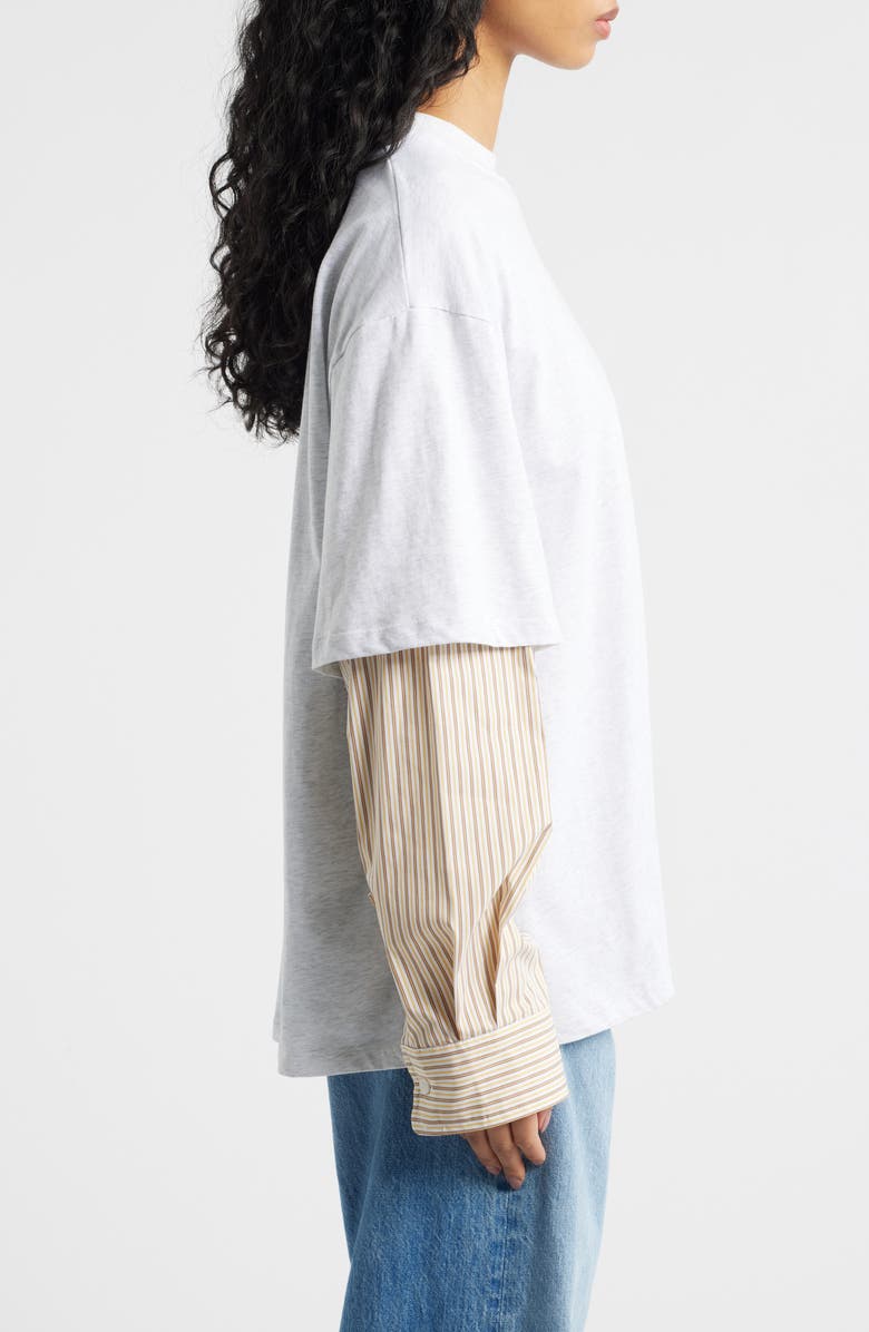 LIONESS Bottega Oversize Cotton T-Shirt, Alternate, color, White/ Honey