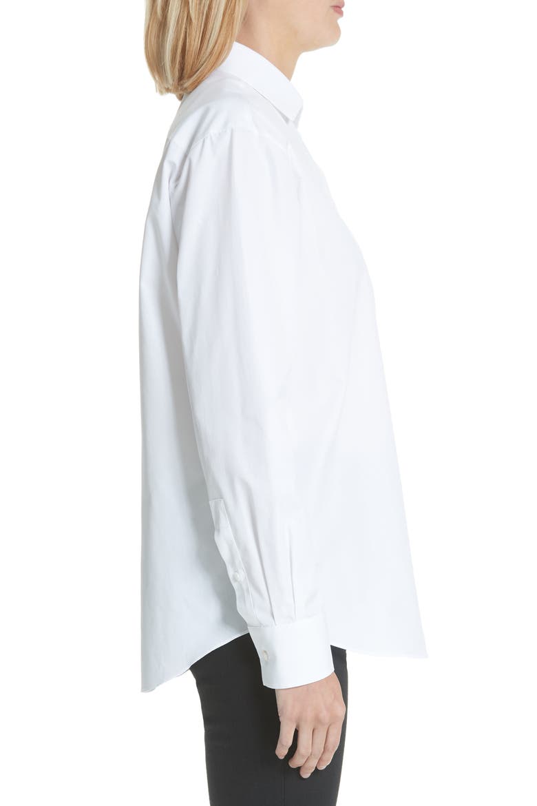 Love Story Embroidered Heart Poplin Blouse, Alternate, color, WHITE