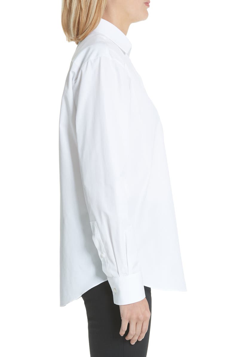 Valentino Love Story Embroidered Heart Poplin Blouse, Alternate, color, 