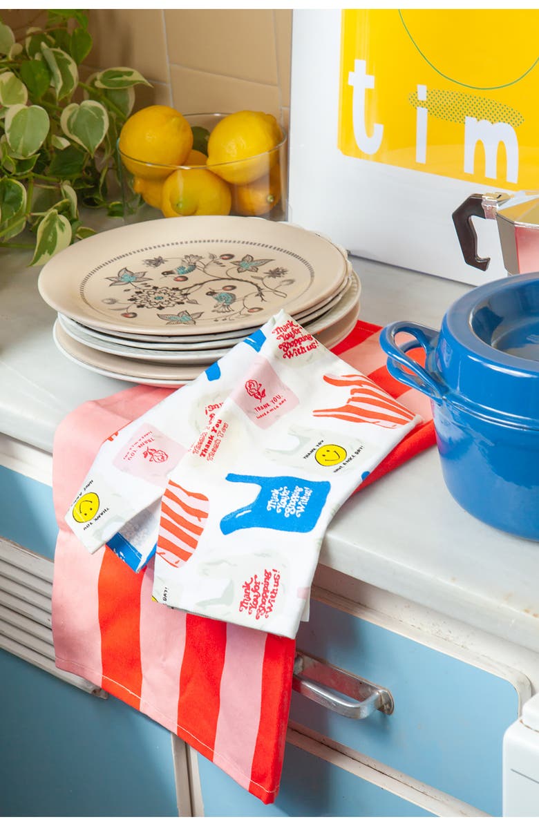 doiy Corner Shop 2-Pack Cotton Tea Towels, Alternate, color, Red Multi