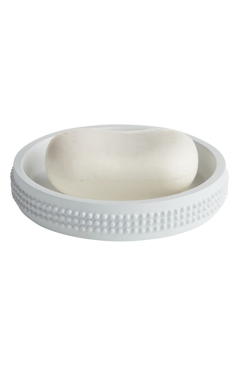 ROSELLI TRADING COMPANY Modern Round Soap Dish, Alternate, color, White