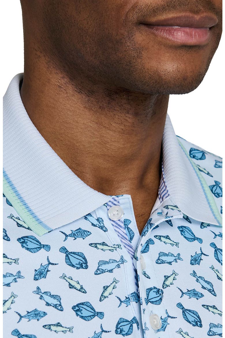 Slim Fit Gone Fishing Polo Short Sleeve Shirt, Alternate, color, NAVY/GREEN