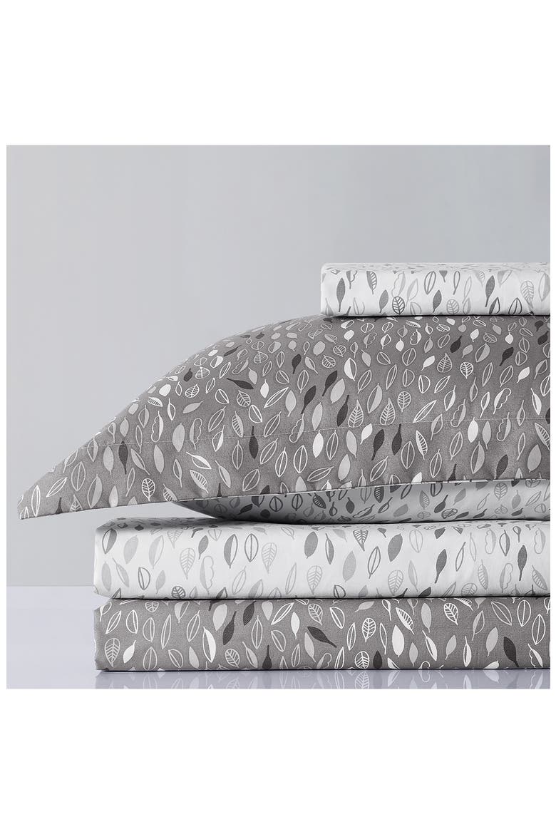 Botanical Leaves - Luxury Premium Oversized Reversible Duvet Cover, Alternate, color, BOTANICAL FOREST GREY