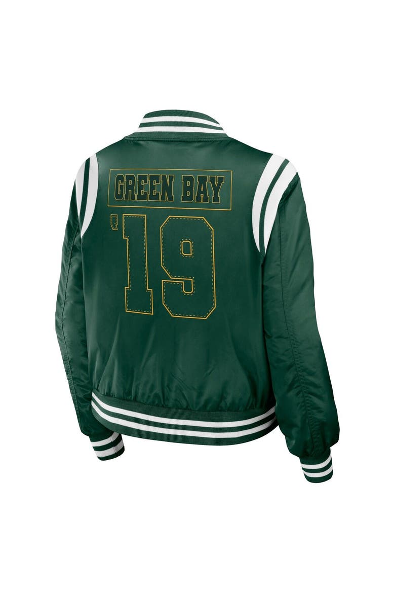 Women's WEAR by Erin Andrews Green Green Bay Packers Bomber Full-Zip Jacket, Alternate, color, Green