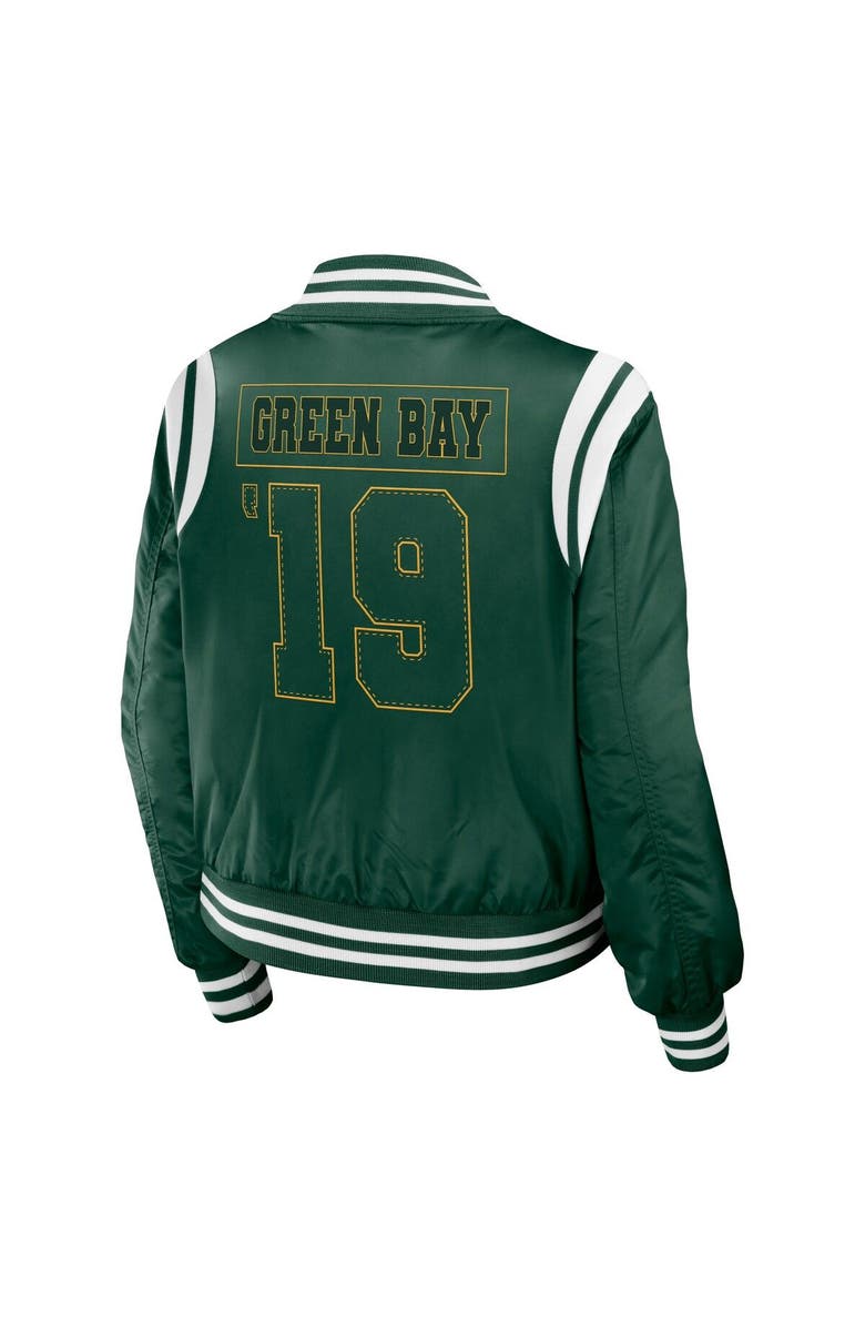WEAR by Erin Andrews Women's WEAR by Erin Andrews Green Green Bay Packers Bomber Full-Zip Jacket, Alternate, color, Green