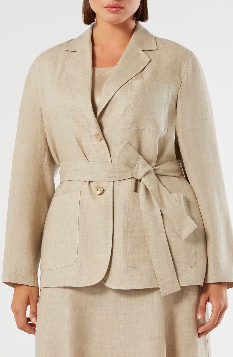 Marina Rinaldi Gioia Linen Jacket, Main, color, Sand
