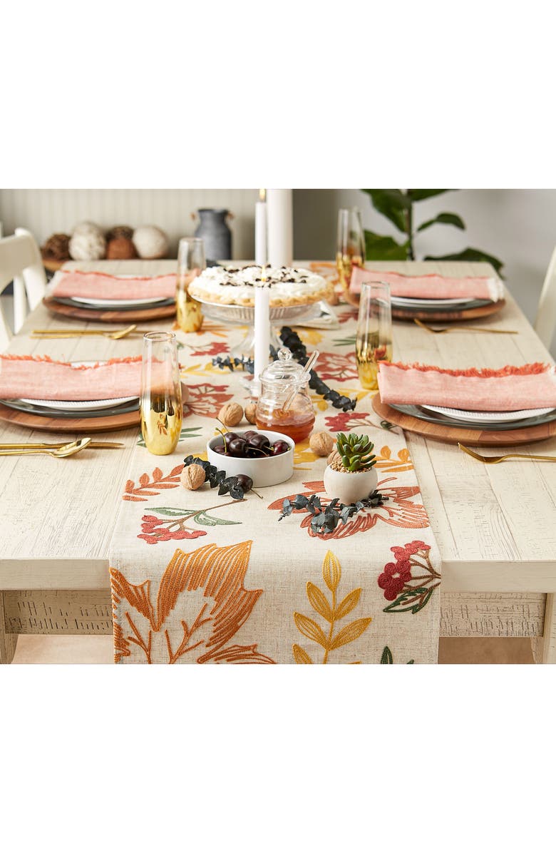 Design Imports Scattered Leaves Table Runner, Alternate, color, Scattered Leaves