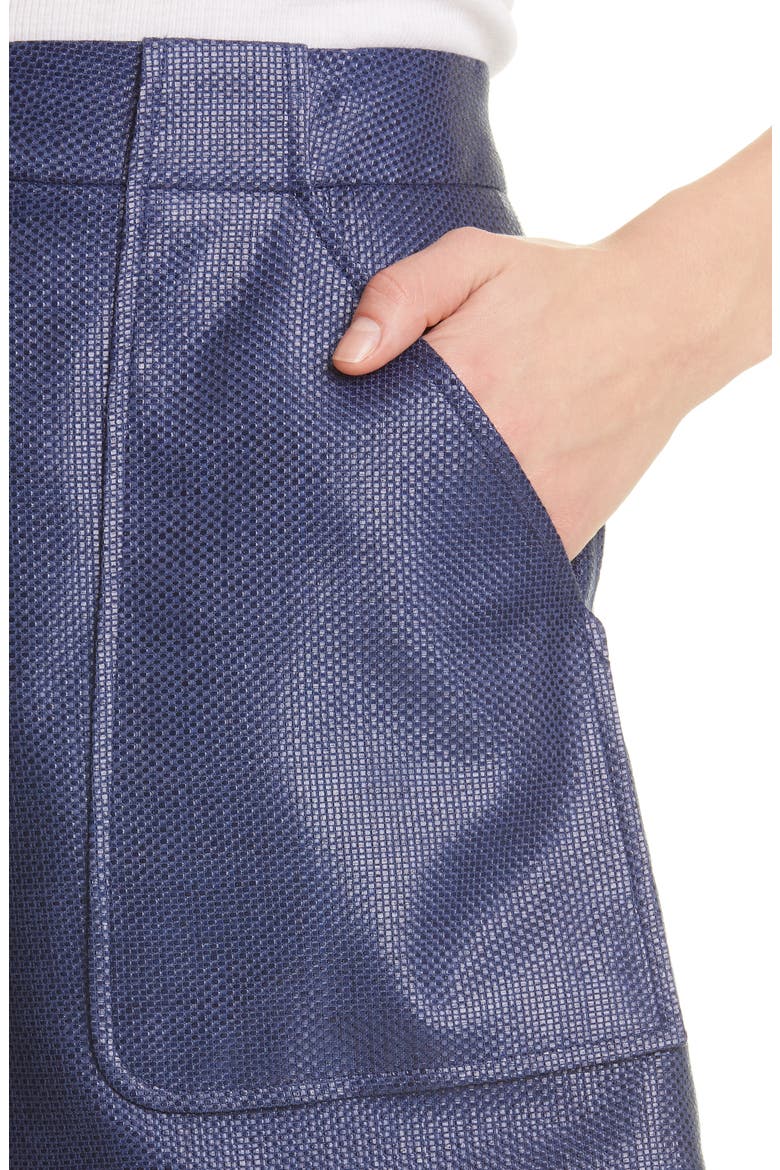 Raffia Weave Tennis Shorts, Alternate, color, NAVY WEAVE RAFFIA