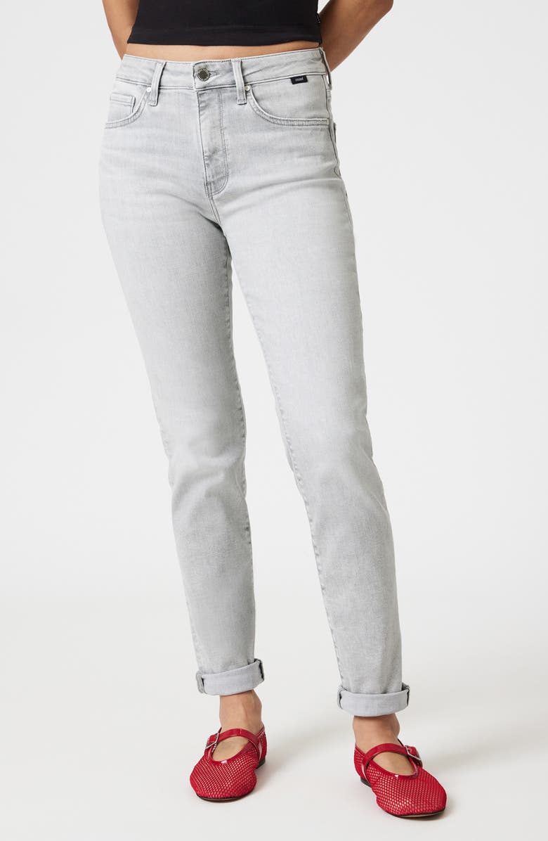 Mavi Jeans Kathleen Mid Rise Slim Boyfriend Jeans, Main, color, Ice Grey Feather Blue