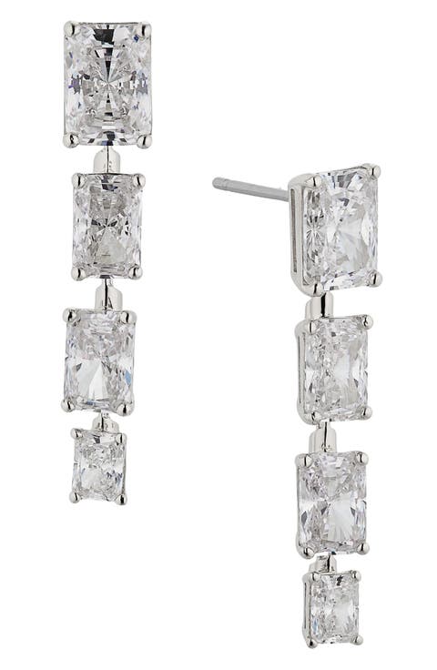 Isle Linear Cubic Zirconia Drop Earrings