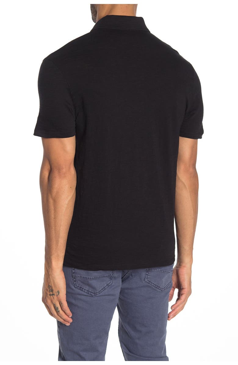Vince Short Sleeve Slub Polo, Alternate, color, Black